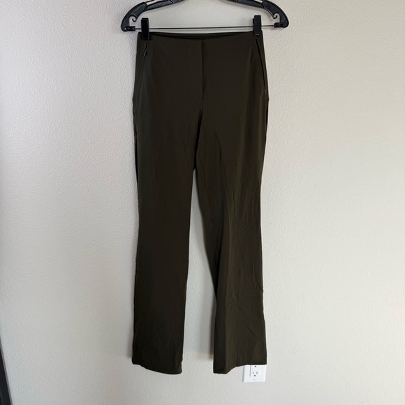 Lululemon Smooth Fit Pull-On High-Rise Pants Dark Olive Green Athleisure Women 4 - Picture 3 of 12